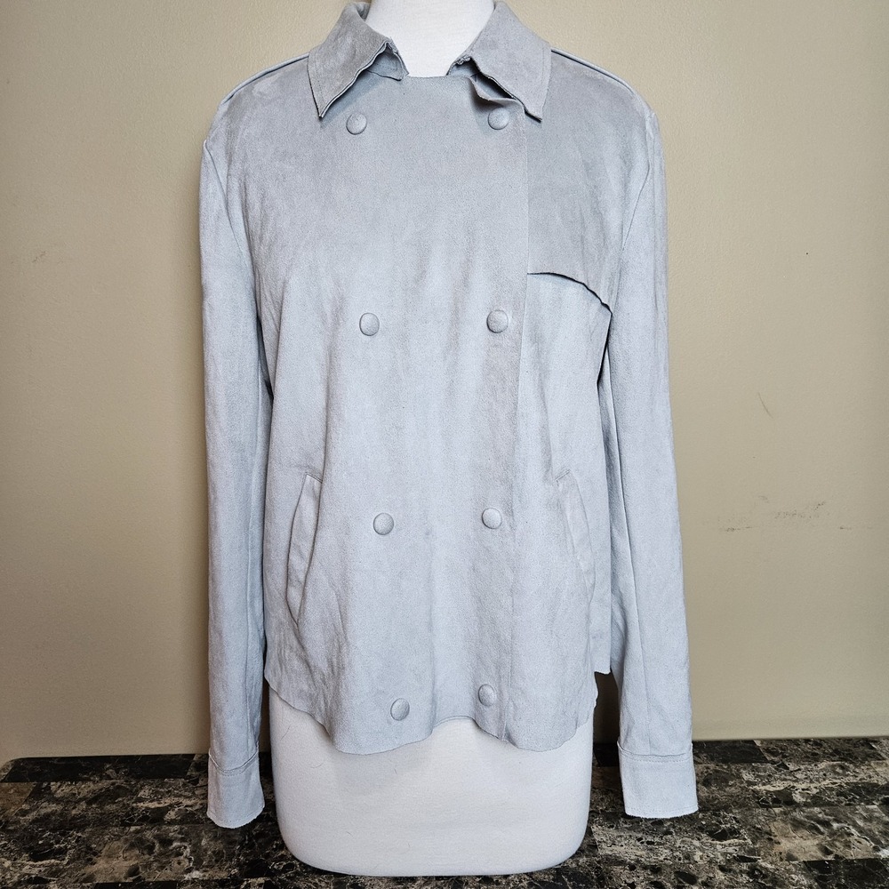 Kut From The Kloth Faux Suede Light Jacket Womens‎ Medium Snap Front Soft Moto